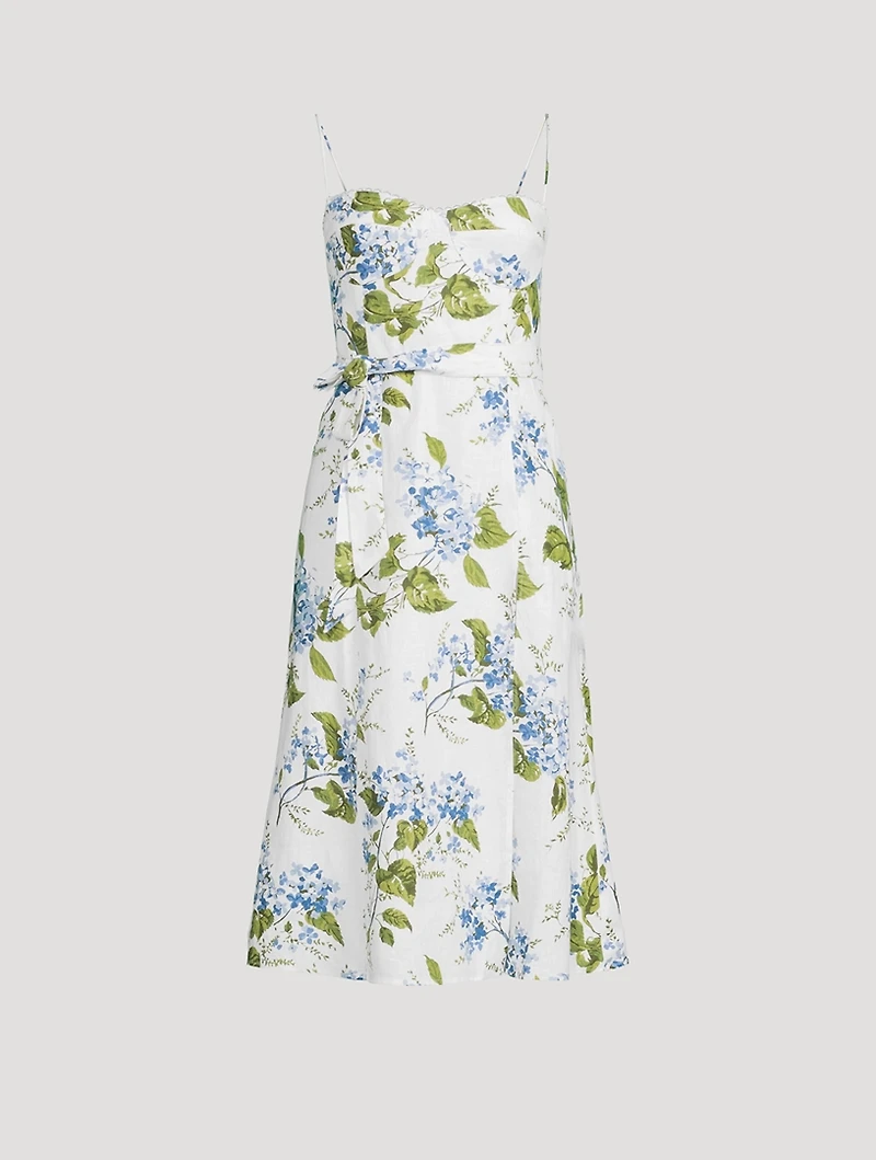 Kieryn Linen Midi Dress Floral Print