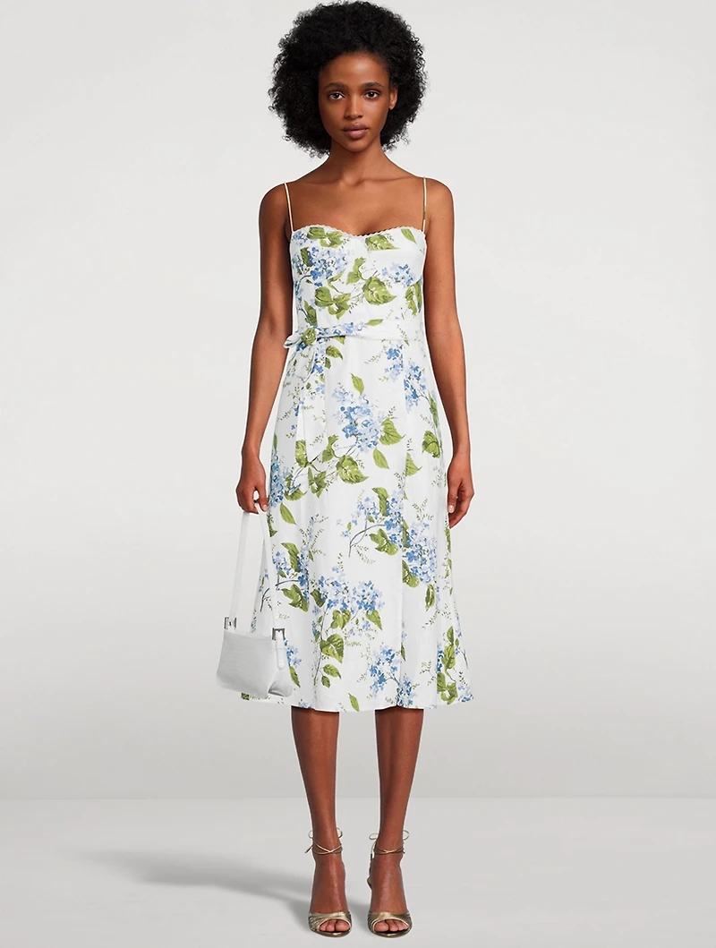 Kieryn Linen Midi Dress Floral Print