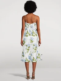 Kieryn Linen Midi Dress Floral Print