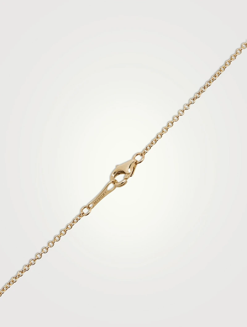 14K Gold Y-Chain Necklace With Pearl And Diamond