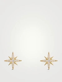 14K Gold Starburst Earrings With Diamonds