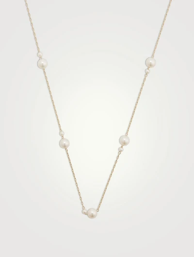 14K Gold Pearl Chain Necklace