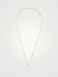 14K Gold Pearl Chain Necklace