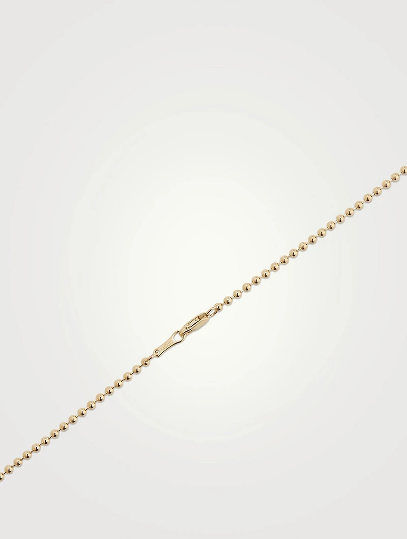 14K Gold Ball Chain Starburst Pendant Necklace With Diamonds