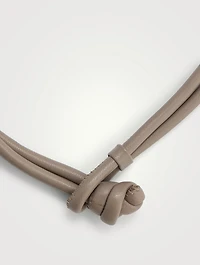 Leather And 14K Gold Necklace With Pearl And Diamonds