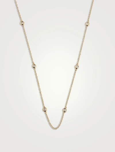 14K Gold By The Yard Necklace With Diamonds