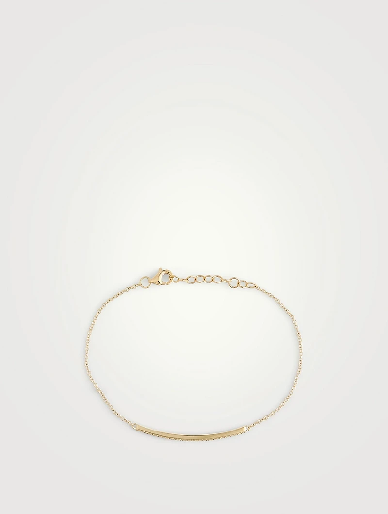 14K Gold Diamond Bar Bracelet