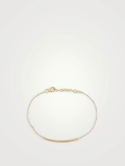 14K Gold Diamond Bar Bracelet