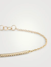 14K Gold Diamond Bar Bracelet