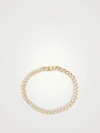 14K Gold Miami Cuban Bracelet With Diamonds