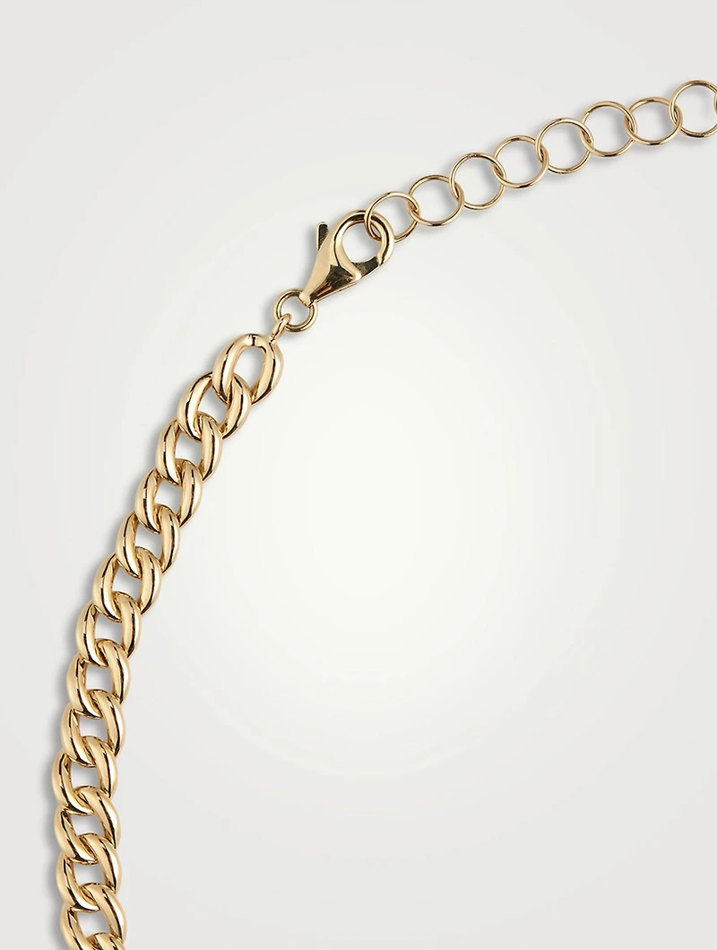 14K Gold Miami Cuban Link Necklace With Diamonds