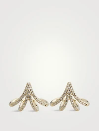 14K Gold Crawler Earrings With Diamonds