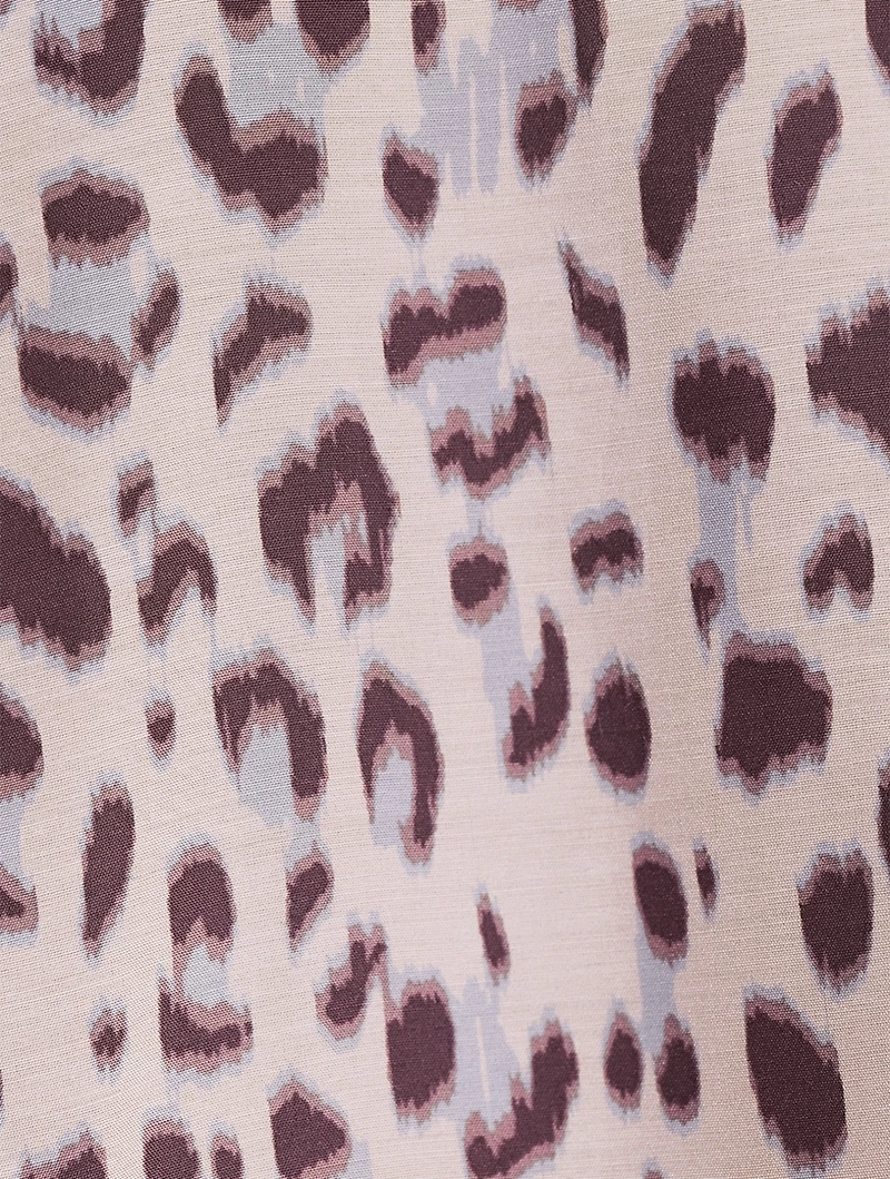 Farrah Peasant Blouse Leopard Print