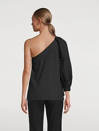 Skylar One-Shoulder Poplin Top