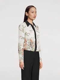 Signature Silk Slim Shirt Floral Print