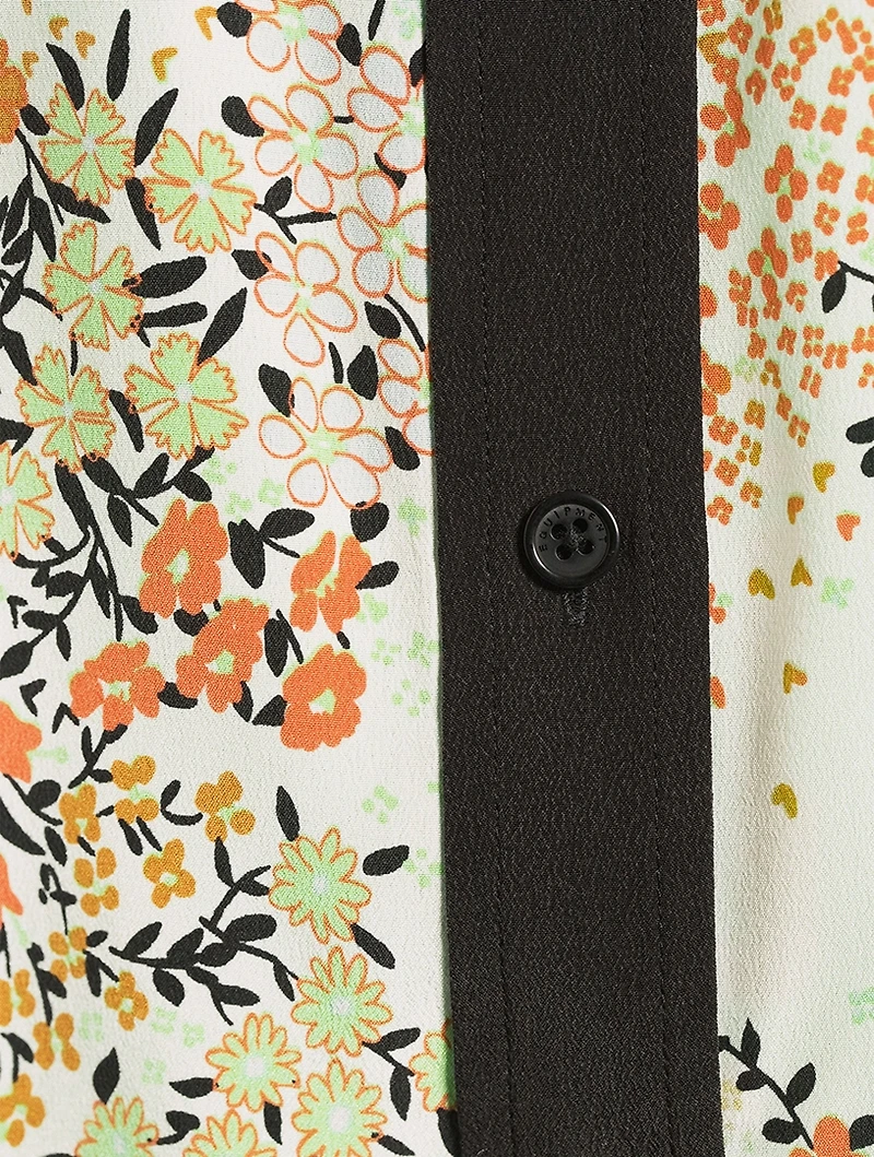 Signature Silk Slim Shirt Floral Print