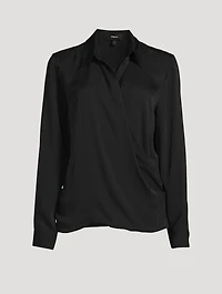 Silk Georgette Wrap Blouse