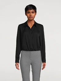 Silk Georgette Wrap Blouse