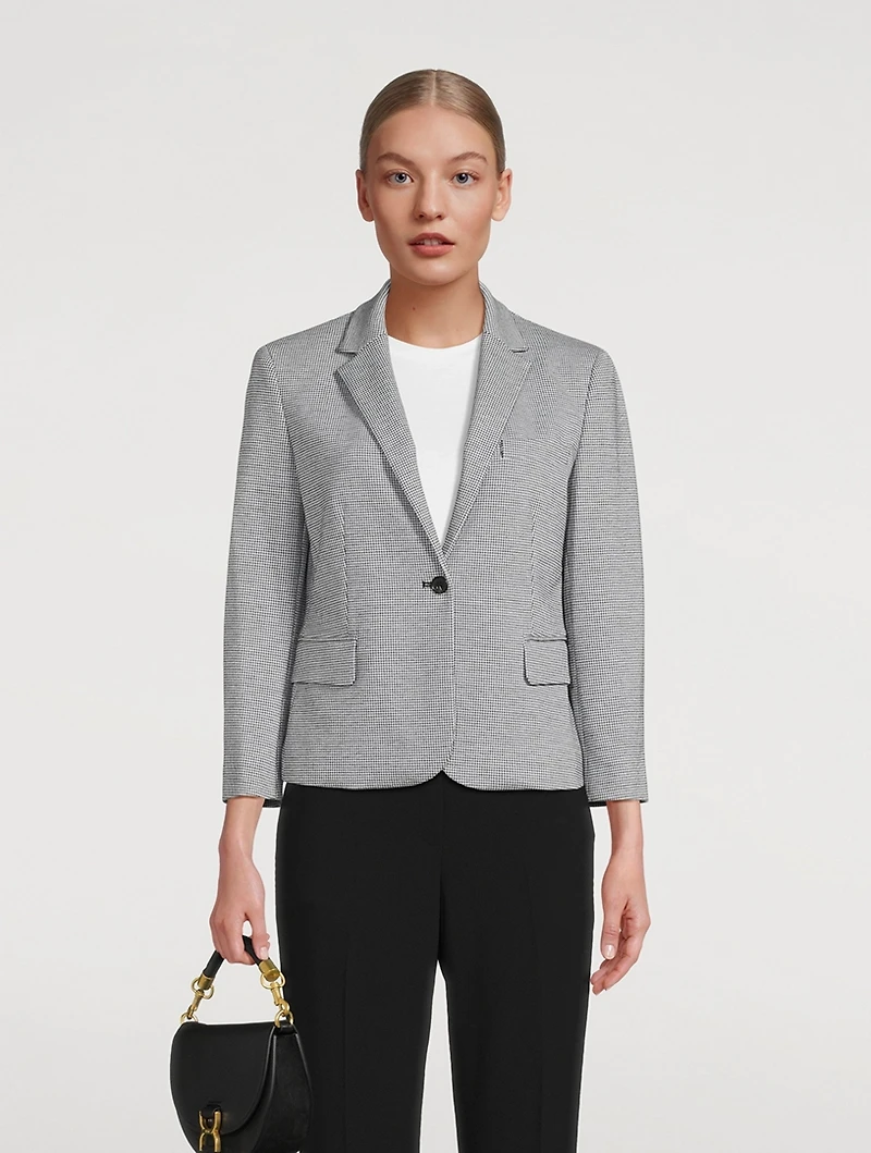 Shrunken Blazer Houndstooth Print