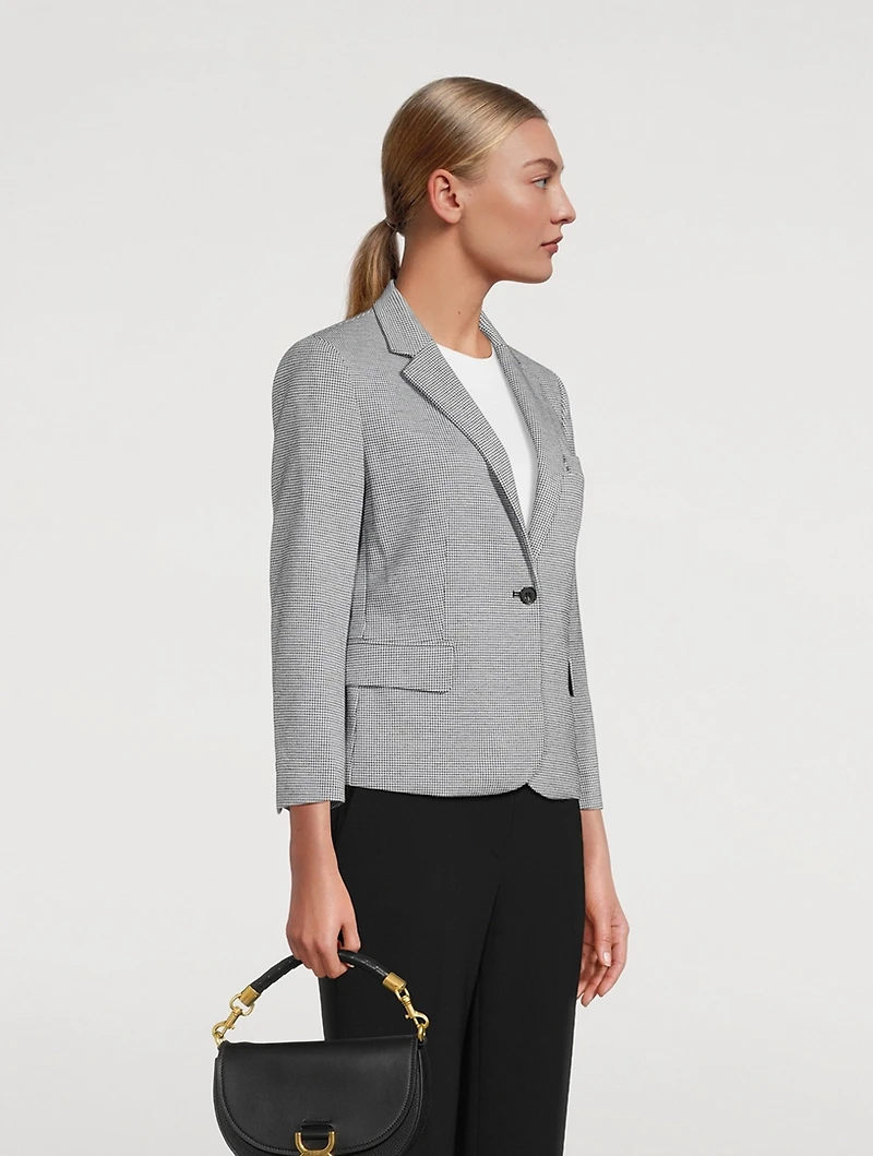 Shrunken Blazer Houndstooth Print