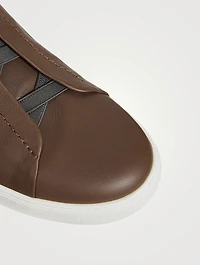 Triple Stitch Leather Sneakers