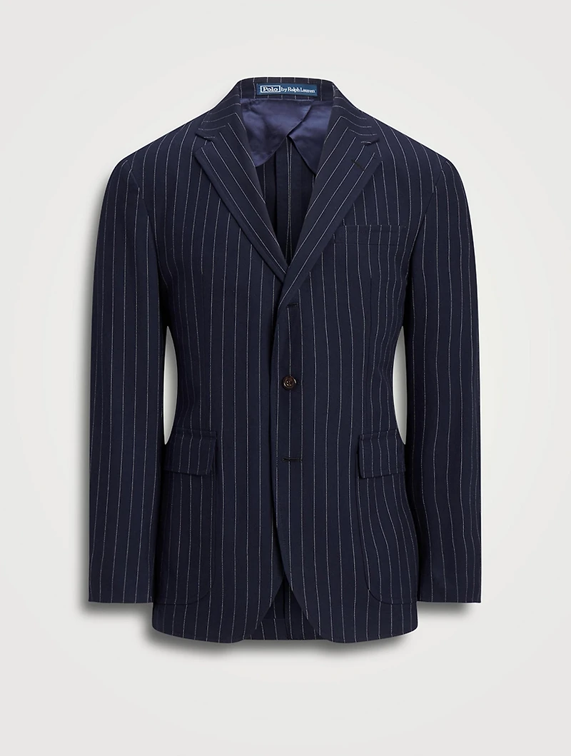 Soft Pinstriped Suit Jacket