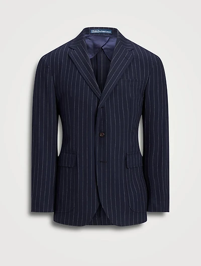 Soft Pinstriped Suit Jacket