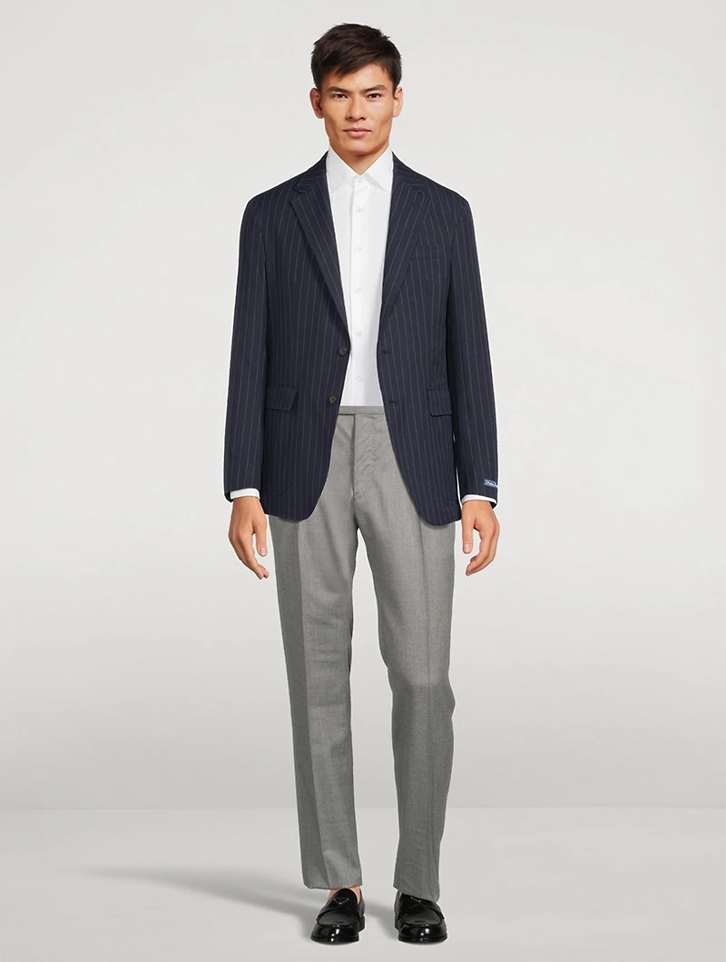 Soft Pinstriped Suit Jacket