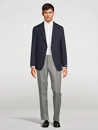 Soft Pinstriped Suit Jacket