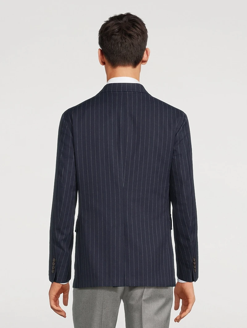 Soft Pinstriped Suit Jacket