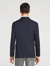 Soft Pinstriped Suit Jacket