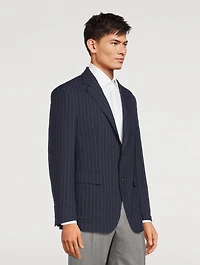 Soft Pinstriped Suit Jacket