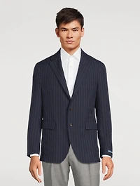 Soft Pinstriped Suit Jacket