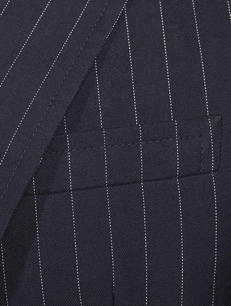 Soft Pinstriped Suit Jacket