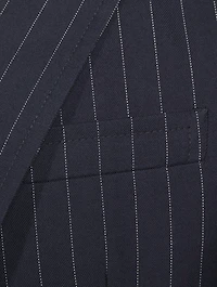 Soft Pinstriped Suit Jacket