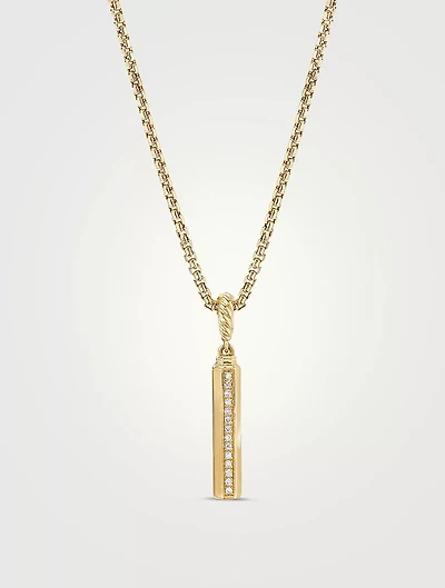 Barrel Amulet In 18k Yellow Gold With Pavé Diamonds