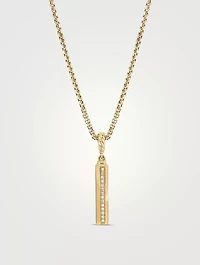 Barrel Amulet In 18k Yellow Gold With Pavé Diamonds
