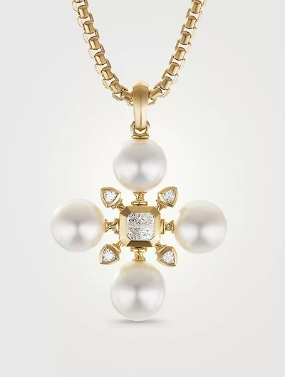 Renaissance Pearl Pendant With 18k Yellow Gold And Diamonds
