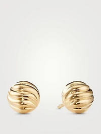 Sculpted Cable Stud Earrings In 18k Yellow Gold