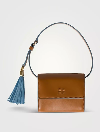 Leather Wallet With Shoulder Strap
