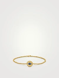 Cable Collectibles® Evil Eye Bracelet In 18k Yellow Gold With Pavé Sapphires And Diamonds, 2mm