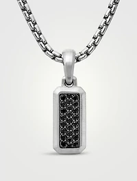 Streamline® Amulet In Sterling Silver With Black Diamonds, 17mm