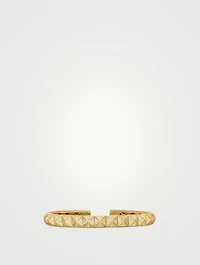 Pyramid Bangle Bracelet 18k Yellow Gold With Diamonds, 6.5mm