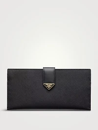 Large Saffiano And Leather Wallet