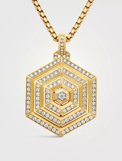 Carlyle™ Pendant In 18k Yellow Gold With Diamonds, 44.5mm