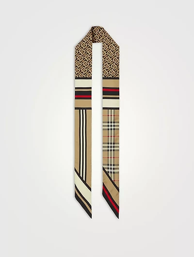 Skinny Montage Silk Scarf