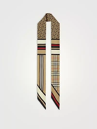 Skinny Montage Silk Scarf