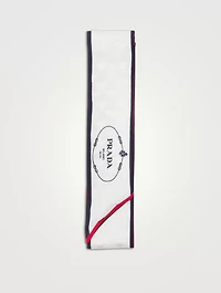 Printed Silk Twill Jacquard Skinny Scarf