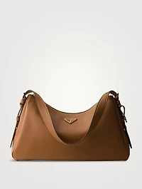 Prada Aimée Large Leather Shoulder Bag