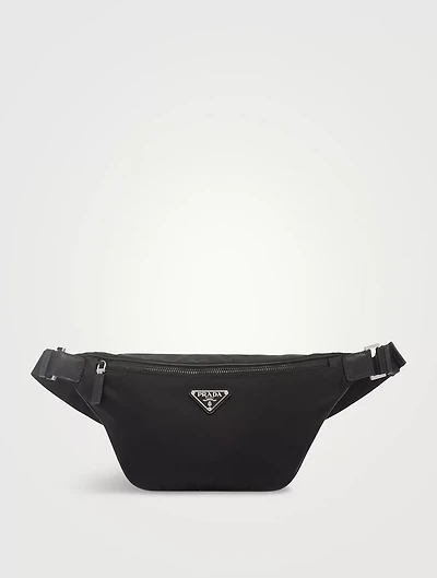 Re-nylon And Saffiano Leather Belt Bag